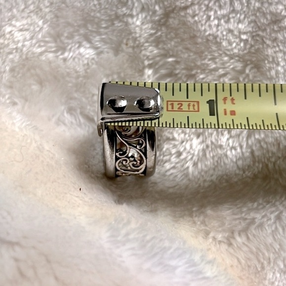 💍 ELEGANT STERLING SILVER VINE LACE CUT-OUT DESIGN 1/2” BAND RING Size 7 - Picture 9 of 10